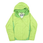 JACK WOLFSKIN Womens Green & Lime Outdoor Jacket UK 8 Polyester Blend Zip Hooded