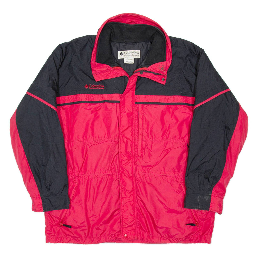 COLUMBIA Mens Ski Coat Red Colourblock XL
