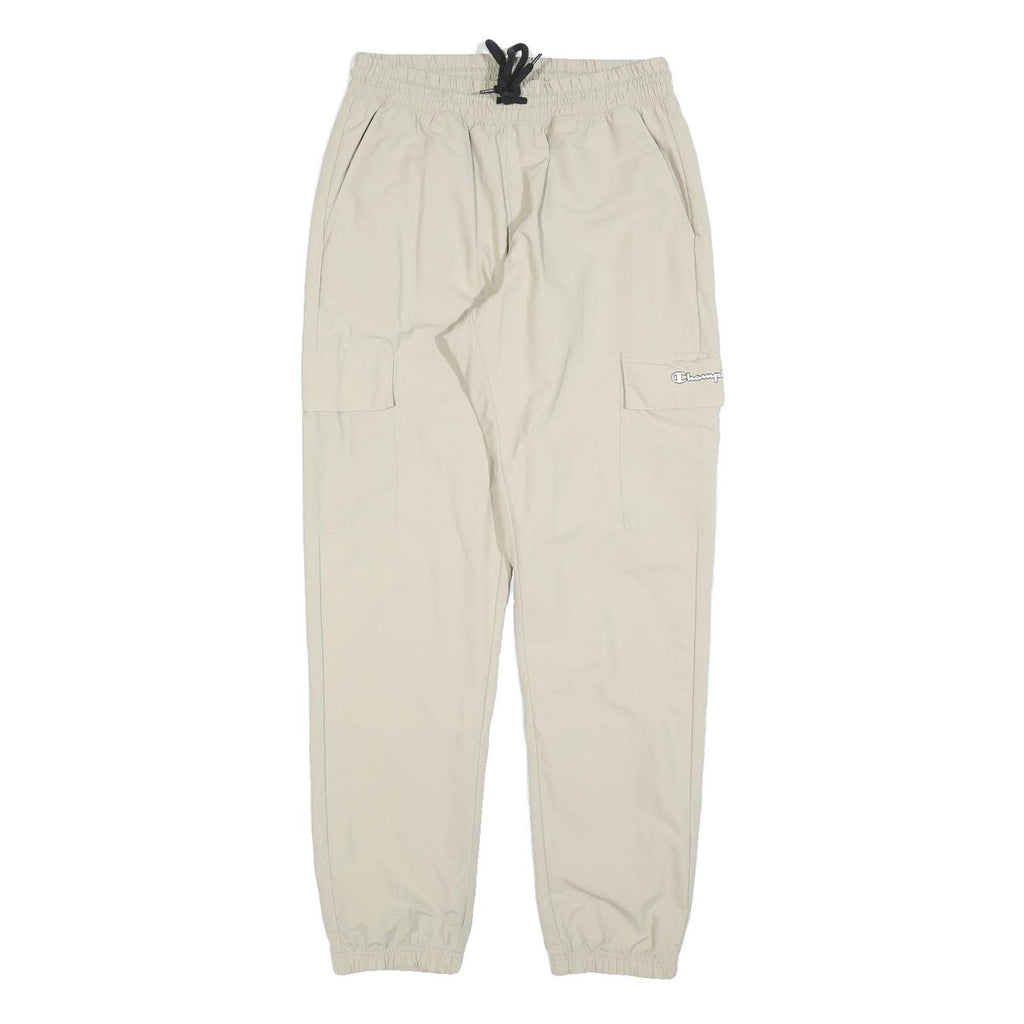 CHAMPION Womens Beige Regular Fit Cargo Trousers W26 L30 Drawstring Waist Casual