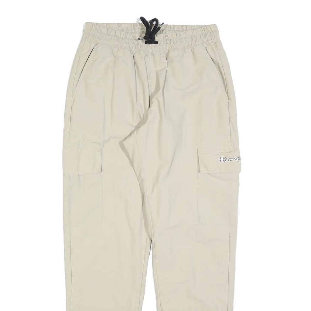 CHAMPION Womens Beige Regular Fit Cargo Trousers W26 L30 Drawstring Waist Casual