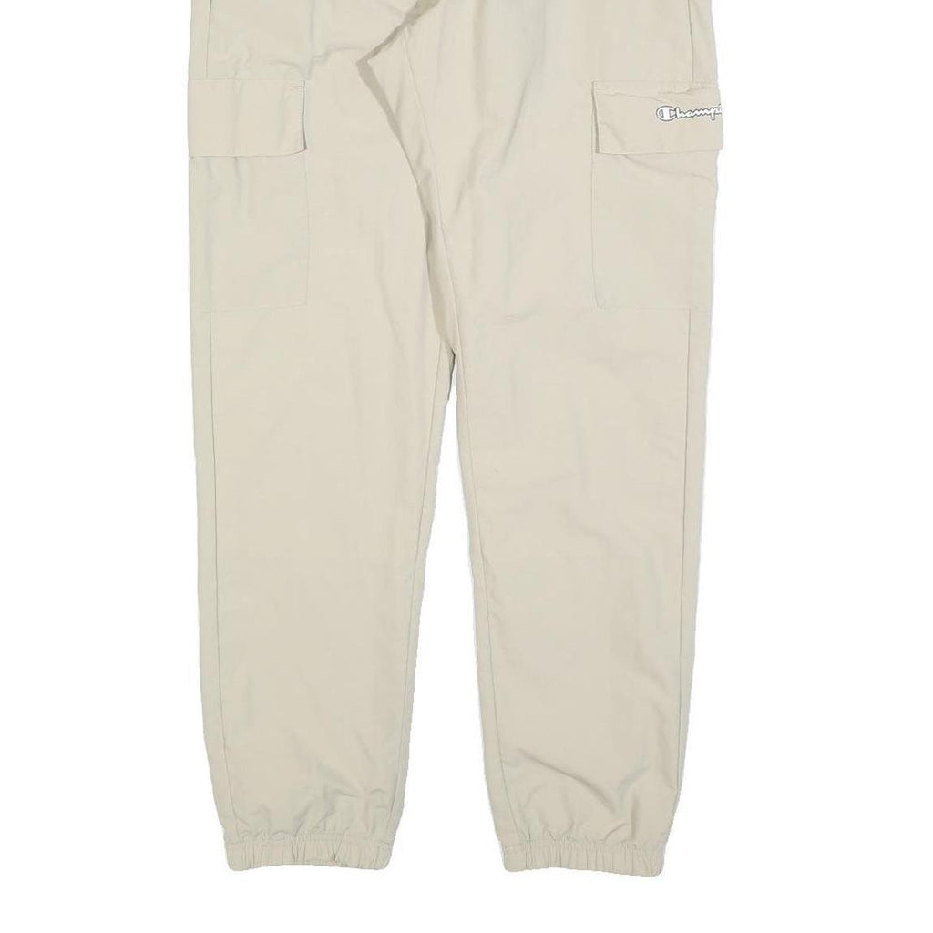CHAMPION Womens Beige Regular Fit Cargo Trousers W26 L30 Drawstring Waist Casual