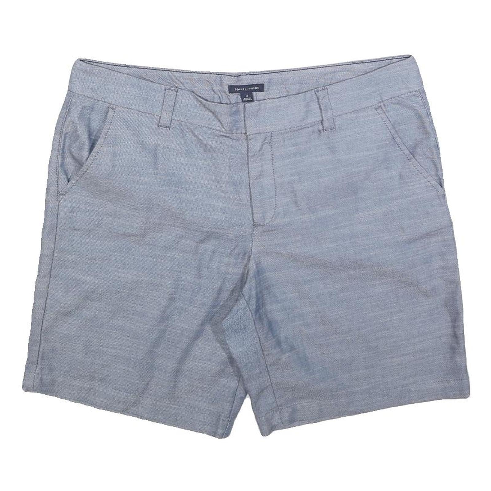 TOMMY HILFIGER Womens Shorts Blue Casual L W36 Cotton Blend Comfort