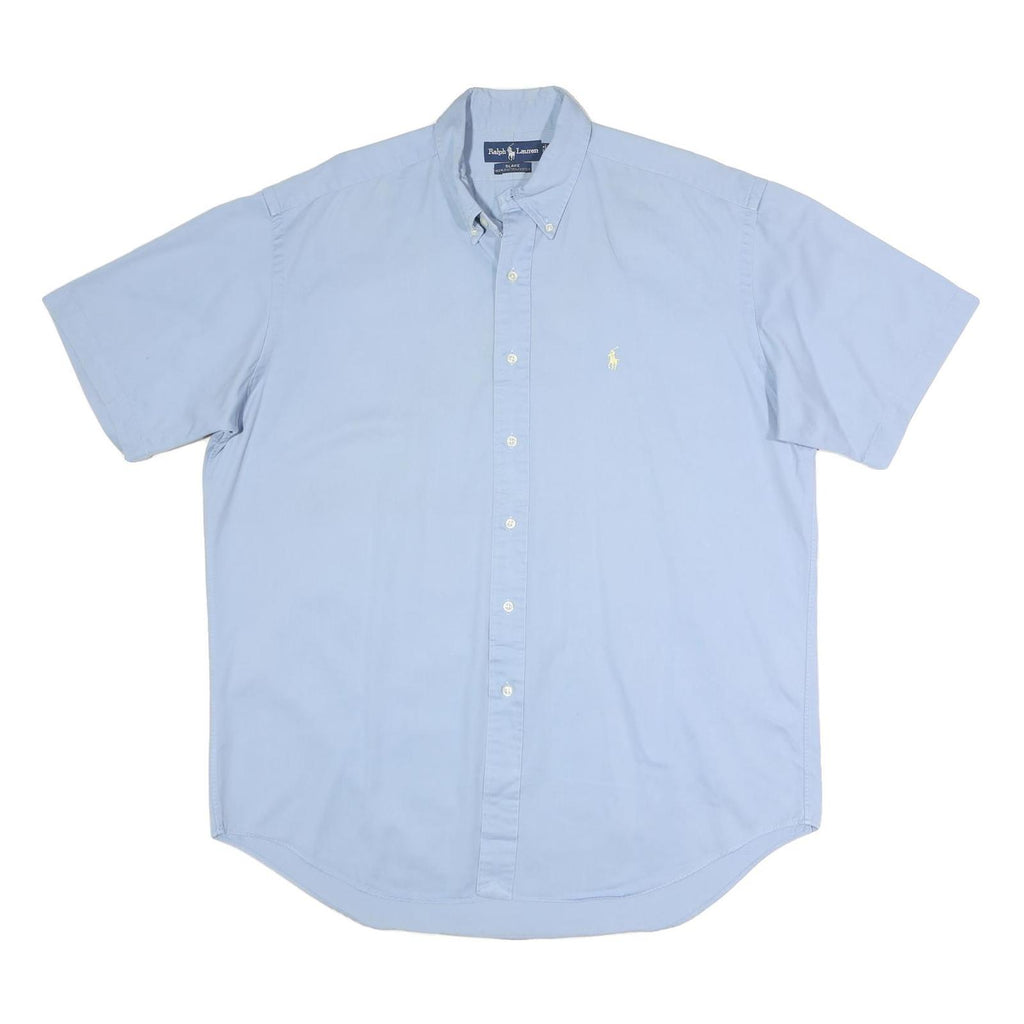 CARHARTT Mens Blue Short Sleeve Cotton Shirt L Casual Button Down