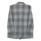 DEL MOD Mens Grey & Black Check Wool Blend Double Breasted Jacket M Woven Blazer