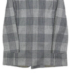 DEL MOD Mens Grey & Black Check Wool Blend Double Breasted Jacket M Woven Blazer