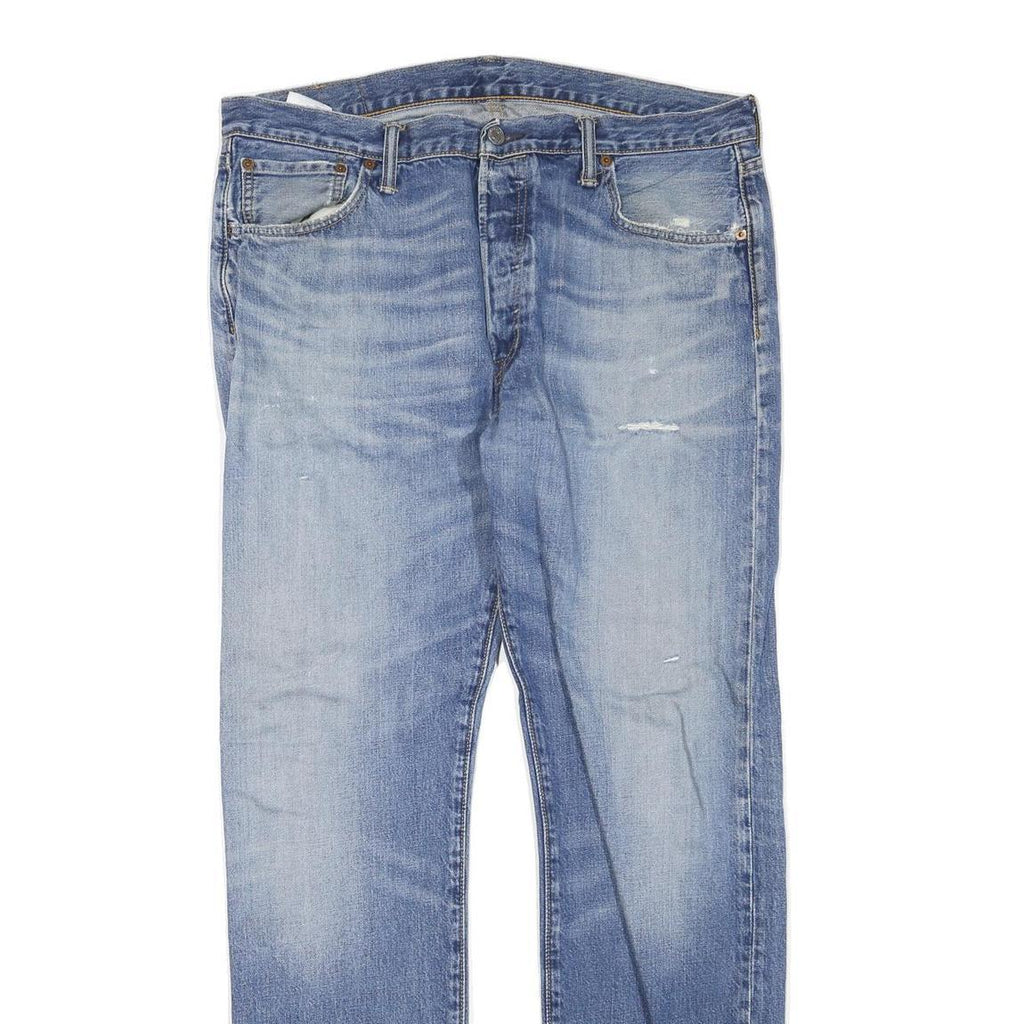 LEVI'S 501 Mens Jeans Blue Regular Straight Denim Medium W36 L32 Classic Button