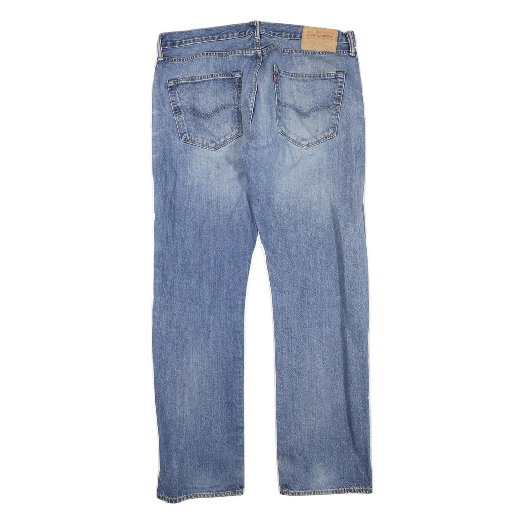 LEVI'S 501 Mens Jeans Blue Regular Straight Denim Medium W36 L32 Classic Button