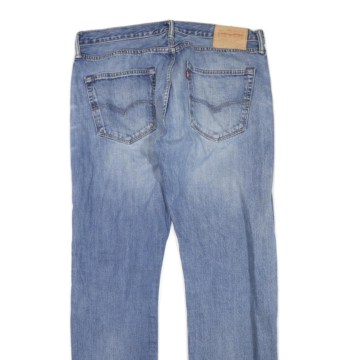 LEVI'S 501 Mens Jeans Blue Regular Straight Denim Medium W36 L32 Classic Button