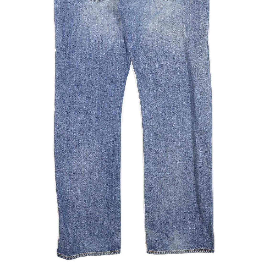 LEVI'S 501 Mens Jeans Blue Regular Straight Denim Medium W36 L32 Classic Button