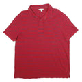 CALVIN KLEIN JEANS Mens Red & Navy Striped Short Sleeve Polo Shirt L Cotton
