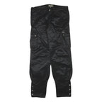 Womens Black Polyester Blend Relaxed Cargo Trousers W31 L31 Stylish Functional