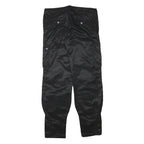 Womens Black Polyester Blend Relaxed Cargo Trousers W31 L31 Stylish Functional