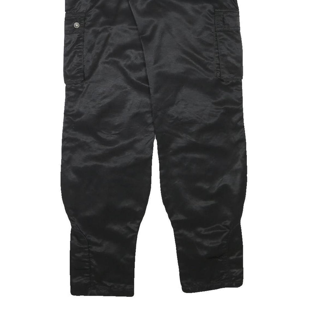 Womens Black Polyester Blend Relaxed Cargo Trousers W31 L31 Stylish Functional