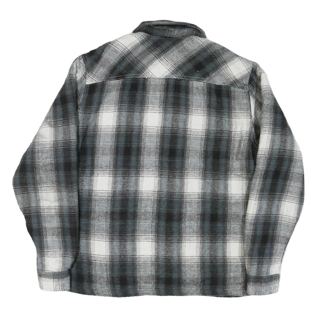 WRANGLER Mens Black & White Plaid Shirt M Cotton Blend Casual Long Sleeve