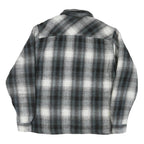 WRANGLER Mens Black & White Plaid Shirt M Cotton Blend Casual Long Sleeve