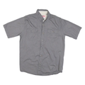 WRANGLER Mens Grey Short Sleeve Shirt S Cotton Blend Casual Summer Button Pocket