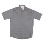 WRANGLER Mens Grey Short Sleeve Shirt S Cotton Blend Casual Summer Button Pocket