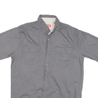 WRANGLER Mens Grey Short Sleeve Shirt S Cotton Blend Casual Summer Button Pocket