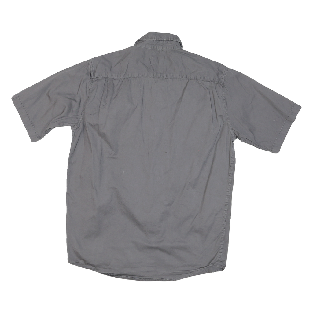 WRANGLER Mens Grey Short Sleeve Shirt S Cotton Blend Casual Summer Button Pocket
