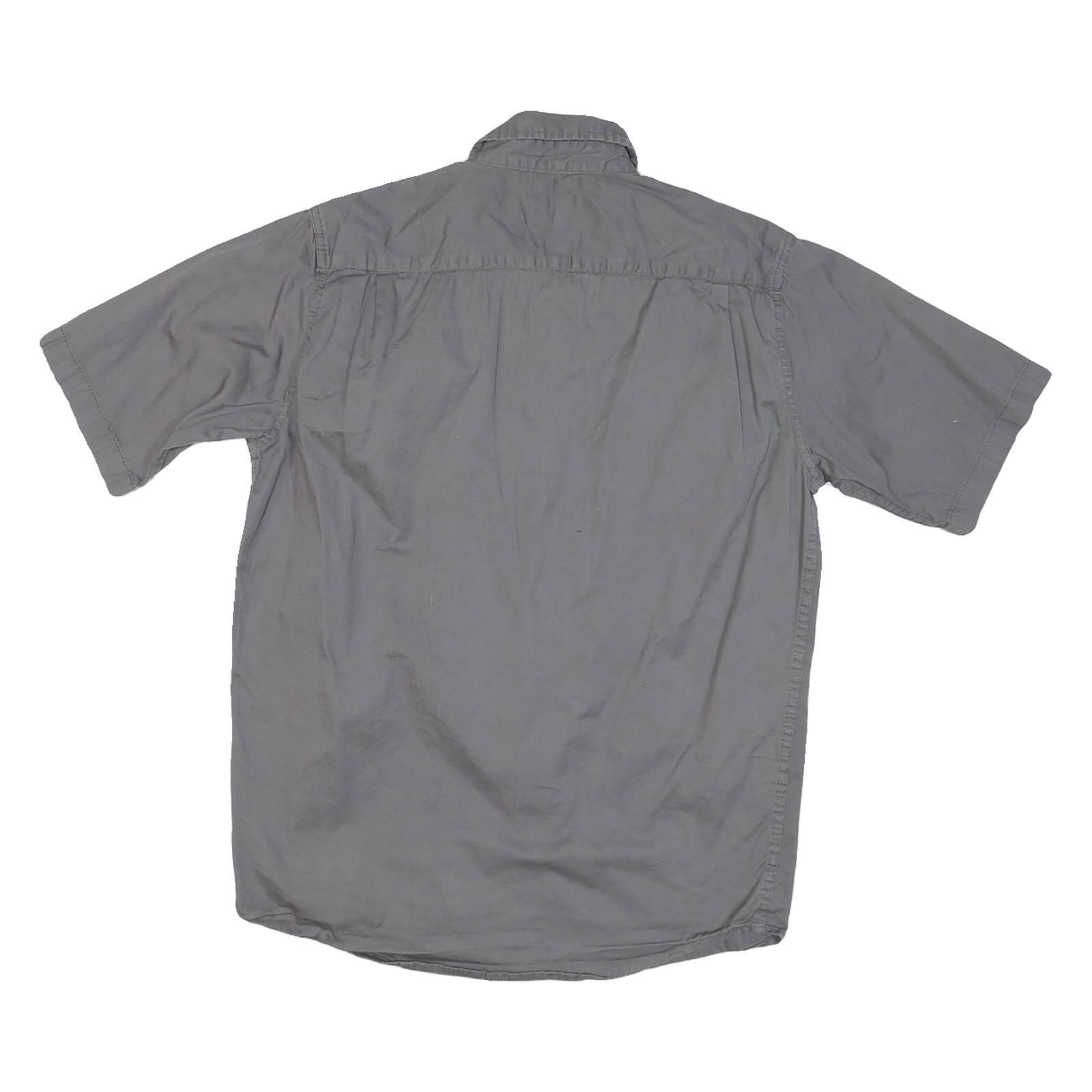 WRANGLER Mens Grey Short Sleeve Shirt S Cotton Blend Casual Summer Button Pocket