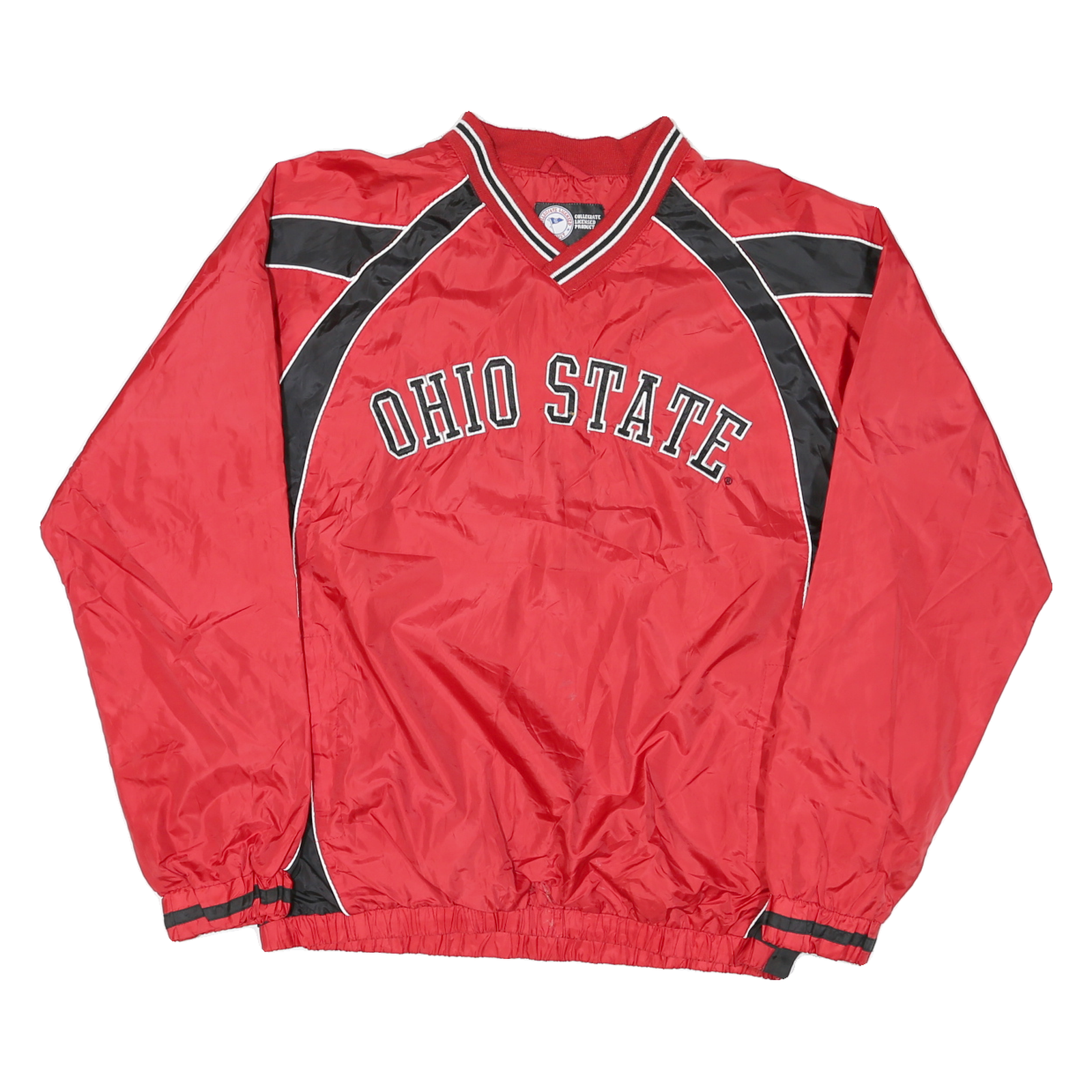 COLLEGIATE LICENSED PRODUCT Mens Red & Black Ohio State V-Neck M Nylon