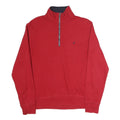 NAUTICA Mens Red 1/4 Zip Sweatshirt M Cotton Pullover Casual