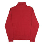 NAUTICA Mens Red 1/4 Zip Sweatshirt M Cotton Pullover Casual