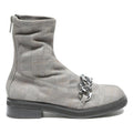 CHARLES & KEITH Womens Chelsea Boots Grey Check Synthetic UK 3 Chain Detail