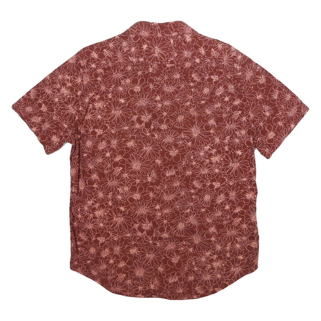 LEVI'S Mens Red & Pink Floral Pattern Shirt M Button Front Spread Collar Casual