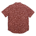 LEVI'S Mens Red & Pink Floral Pattern Shirt M Button Front Spread Collar Casual