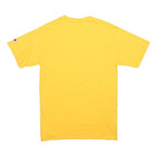 CHAMPION Mens Yellow Graphic T-Shirt S Short Sleeve Crew Neck Cotton Blend