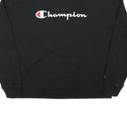 CHAMPION Womens Black Cotton Blend Crew Neck L Sweatshirt Logo Printed