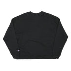 CHAMPION Womens Black Cotton Blend Crew Neck L Sweatshirt Logo Printed