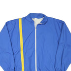 Mens Blue & Yellow Zip Up Polyester Blend Casual Jacket L Plain Sporty