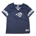NFL Womens Blue Los Angeles Rams Jersey XL Short Sleeve Lace Up Neck Football