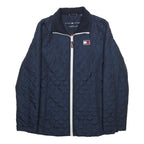 TOMMY HILFIGER Womens Navy Blue Quilted Jacket S Polyester Zip Up Lightweight