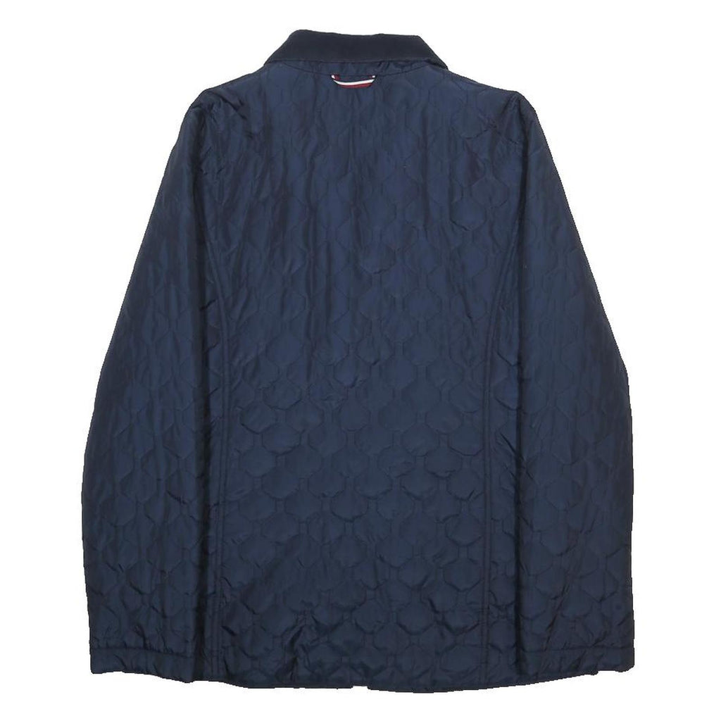 TOMMY HILFIGER Womens Navy Blue Quilted Jacket S Polyester Zip Up Lightweight