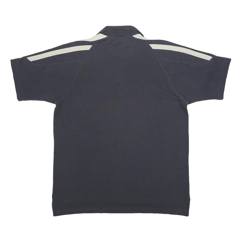ADIDAS Mens Black & Cream Cotton Blend Short Sleeve Polo Shirt L Classic