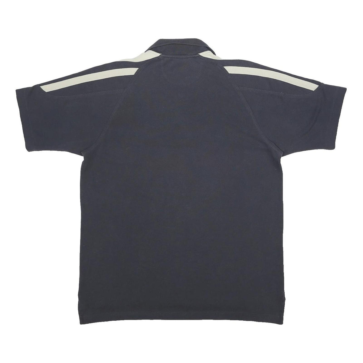 ADIDAS Mens Black & Cream Cotton Blend Short Sleeve Polo Shirt L Classic