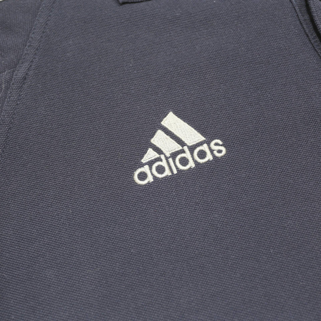 ADIDAS Mens Black & Cream Cotton Blend Short Sleeve Polo Shirt L Classic