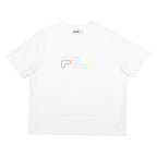 FILA Womens White XL Cotton Blend T-Shirt Short Sleeve Crew Neck Logo Graphic