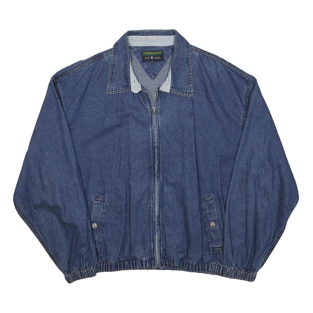 EAGLE'S RIDGE Womens Blue Denim Jacket L Woven Zip Up Casual Outerwear