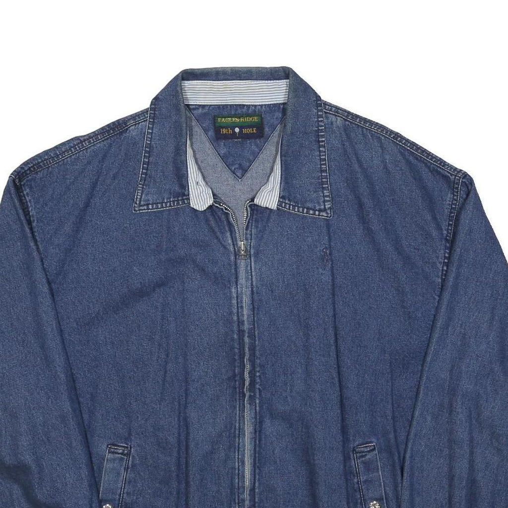 EAGLE'S RIDGE Womens Blue Denim Jacket L Woven Zip Up Casual Outerwear