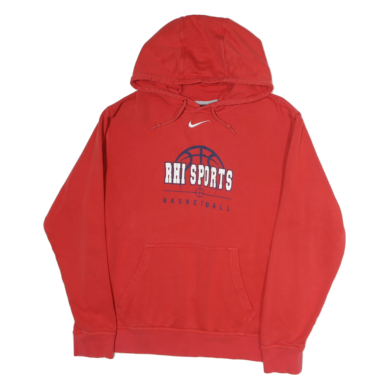 NIKE Mens Red Hoodie M Basketball Pullover Cotton Casual Sportswear
