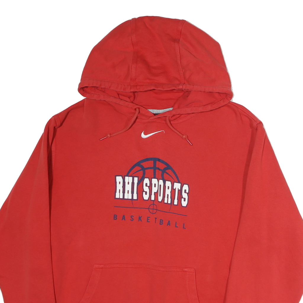 NIKE Mens Red Hoodie M Basketball Pullover Cotton Casual Sportswear