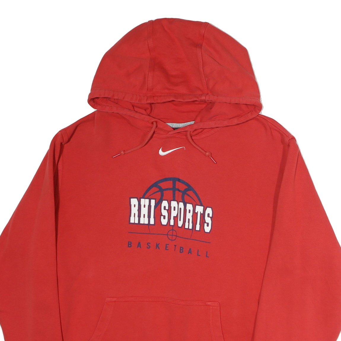 NIKE Mens Red Hoodie M Basketball Pullover Cotton Casual Sportswear