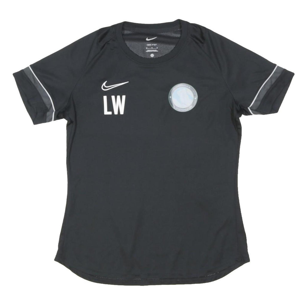NIKE Womens Black Polyester Blend Football T-Shirt M Short Sleeve Crew Neck