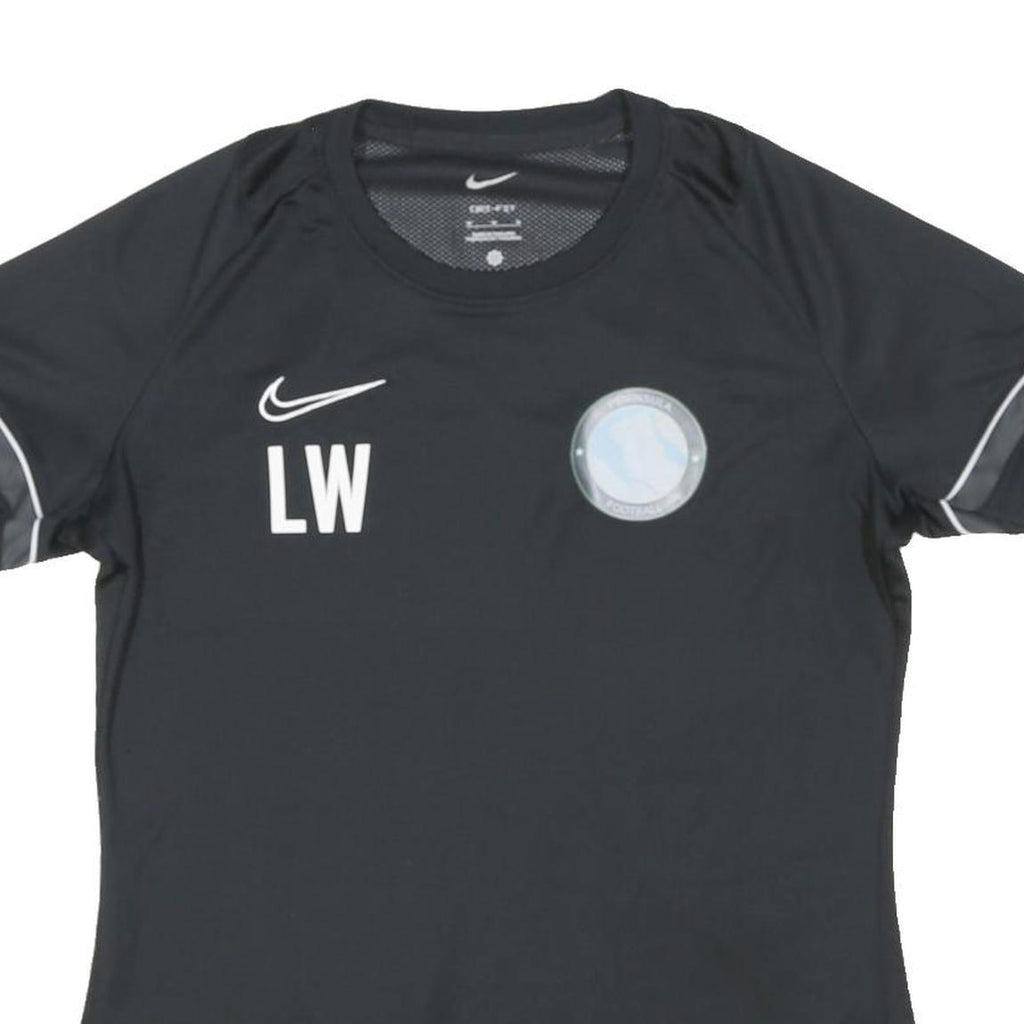 NIKE Womens Black Polyester Blend Football T-Shirt M Short Sleeve Crew Neck