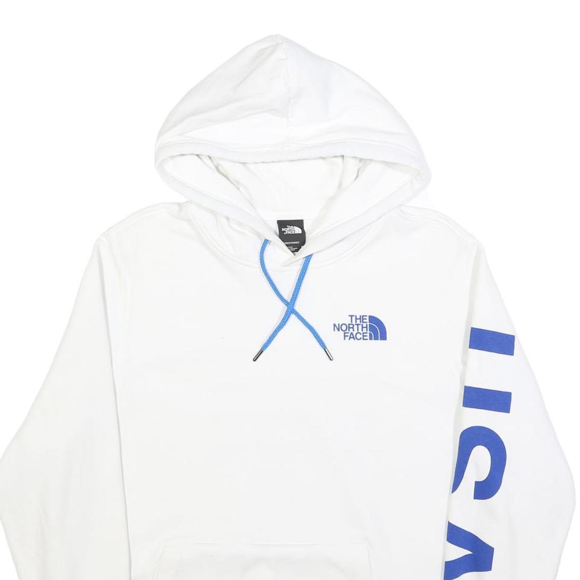 THE NORTH FACE Womens White & Blue Printed Pullover Hoodie XL USA Flag Graphic