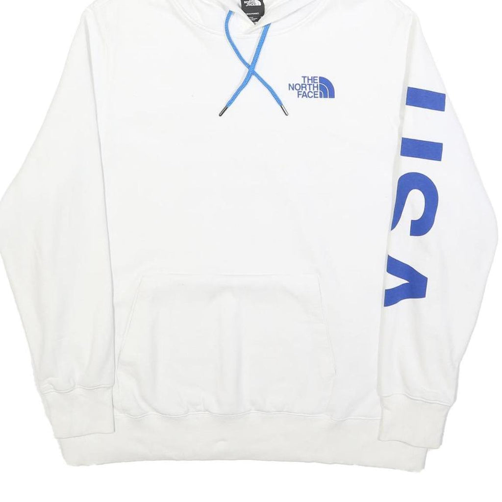 THE NORTH FACE Womens White & Blue Printed Pullover Hoodie XL USA Flag Graphic